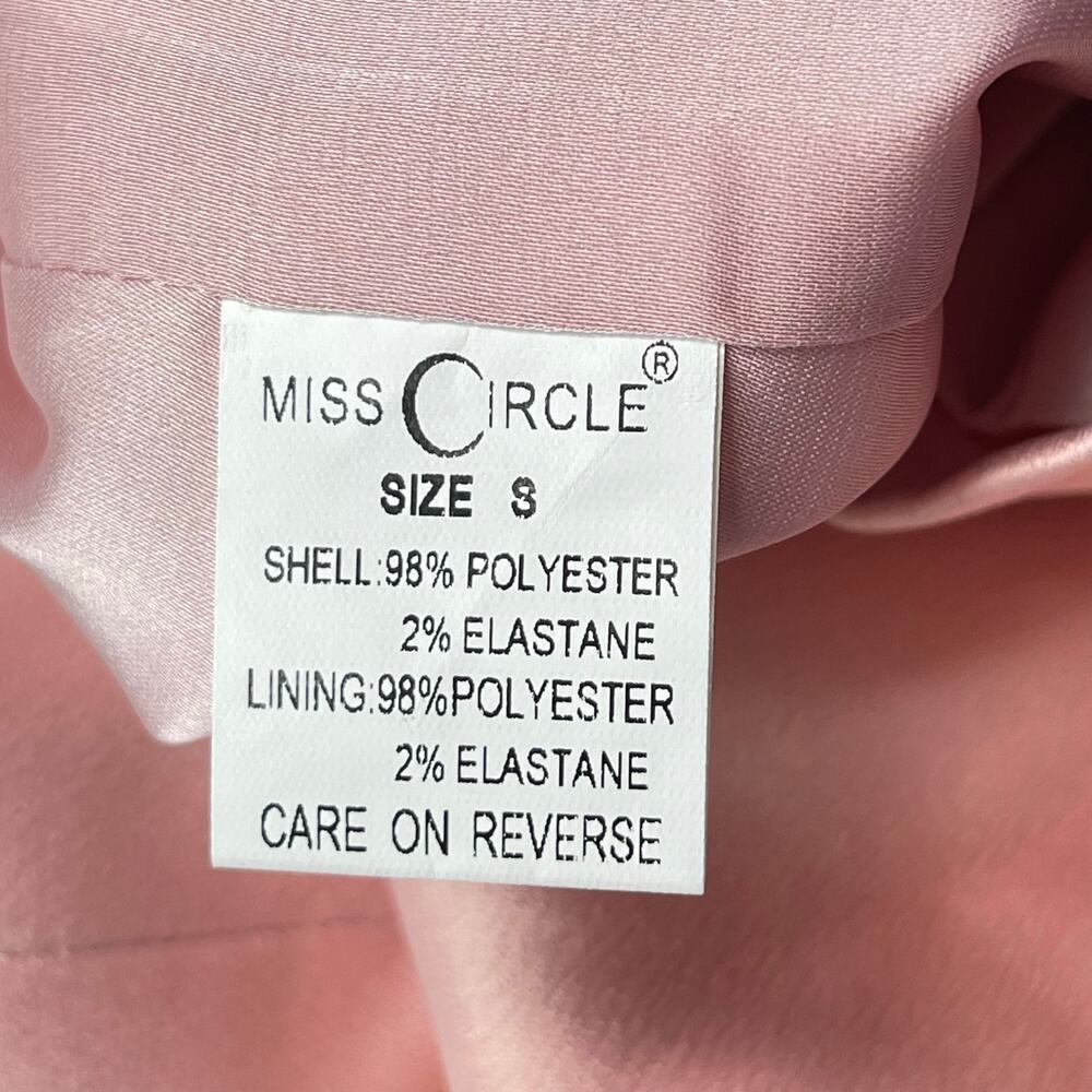 Miss Circle Camila Pink Satin Corset Mini Dress size S New long sleeve Pastel - Picture 10 of 13